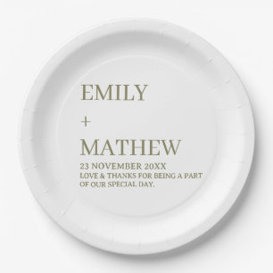 STYLISH MODERN CUSTOMIZED ELEGANT CLASSIC WEDDING PAPER PLATE