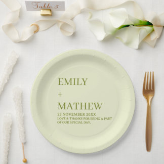 STYLISH MODERN CUSTOMIZED ELEGANT CLASSIC WEDDING  PAPER PLATE