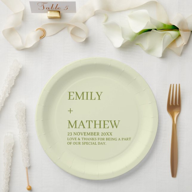 STYLISH MODERN CUSTOMIZED ELEGANT CLASSIC WEDDING  PAPER PLATE (Wedding)