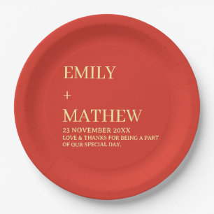 STYLISH MODERN CUSTOMIZED ELEGANT CLASSIC WEDDING PAPER PLATE