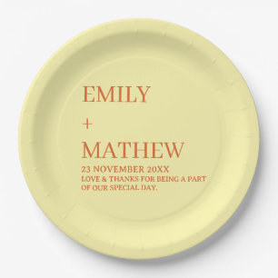 STYLISH MODERN CUSTOMIZED ELEGANT CLASSIC WEDDING PAPER PLATE