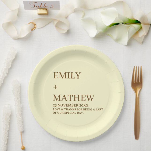 STYLISH MODERN CUSTOMIZED ELEGANT CLASSIC WEDDING  PAPER PLATE (Wedding)