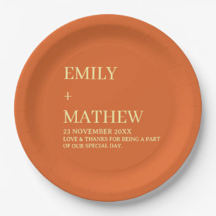 STYLISH MODERN CUSTOMIZED ELEGANT CLASSIC WEDDING PAPER PLATE