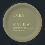 STYLISH MODERN CUSTOMIZED ELEGANT CLASSIC WEDDING  PAPER PLATE<br><div class="desc">CUSTOM NAME MINIMAL MONOGRAM BLACK & WHITE  TYPOGRAPHY WEDDING NAPKINS PERSONALIZED NAME CUTE WEDDING COASTERS
STYLISH MODERN CUSTOMIZED ELEGANT CLASSIC WEDDING SQUARE PAPER PLATES</div>