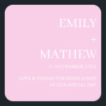 STYLISH MODERN CUSTOMIZED ELEGANT CLASSIC WEDDING  SQUARE STICKER<br><div class="desc">CUSTOM NAME MINIMAL MONOGRAM BLACK & WHITE  TYPOGRAPHY WEDDING NAPKINS PERSONALIZED NAME CUTE WEDDING STICKER 
STYLISH MODERN CUSTOMIZED ELEGANT CLASSIC WEDDING SQUARE STICKER</div>