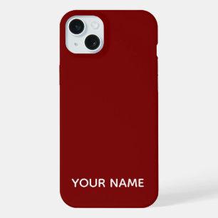 STYLISH MODERN CUSTOMIZED NAME BURGUNDY COLOUR  iPhone 15 PLUS CASE