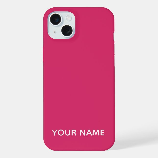 STYLISH MODERN CUSTOMIZED NAME HOT PINK COLOUR iPhone CASE (Back)