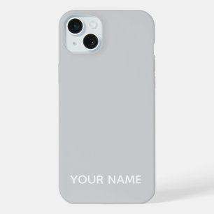 STYLISH MODERN CUSTOMIZED NAME LIGHT GREY COLOUR iPhone 15 PLUS CASE