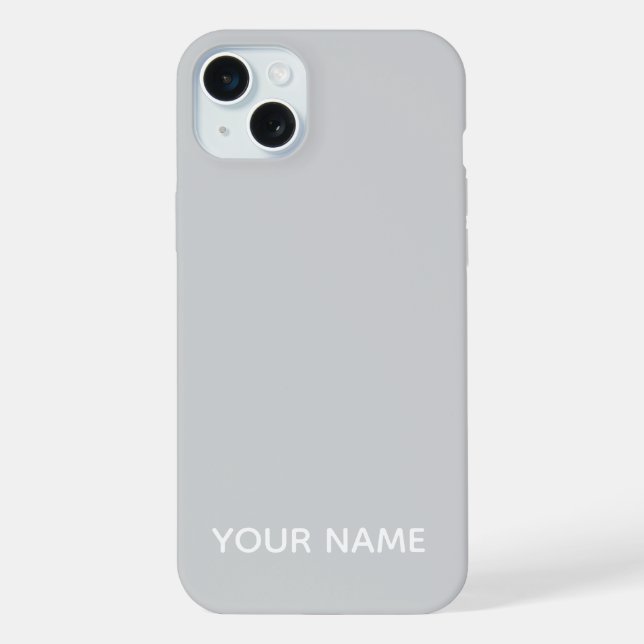 STYLISH MODERN CUSTOMIZED NAME LIGHT GREY COLOUR  iPhone CASE (Back)