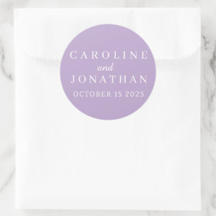 STYLISH MODERN CUSTOMIZED NAME WEDDING CLASSIC ROUND STICKER