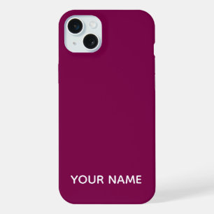 STYLISH MODERN CUSTOMIZED NAME WINE COLOUR  iPhone 15 PLUS CASE