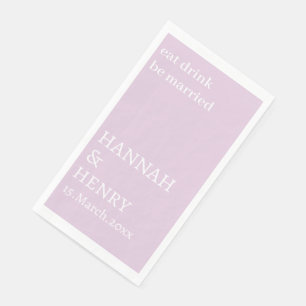 STYLISH MODERN CUSTOMIZED SCRIPT LAVENDER WEDDING NAPKIN