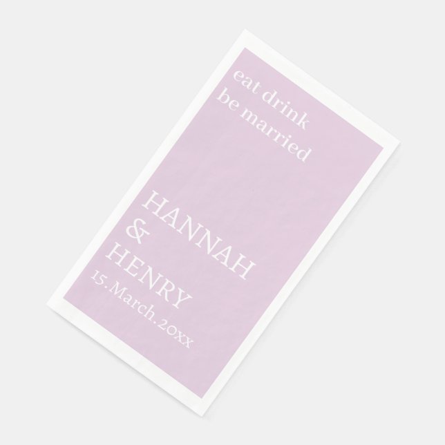 STYLISH MODERN CUSTOMIZED SCRIPT LAVENDER WEDDING  NAPKIN (Corner)