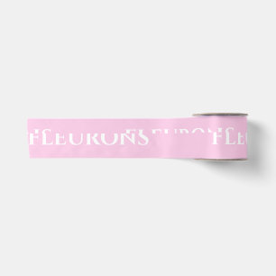 STYLISH MODERN CUSTOMIZED YOUR LOGO MINIMAL PINK SATIN RIBBON