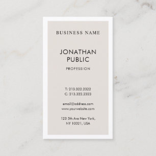 Stylish Modern Design Clean Plain Professional Business Card