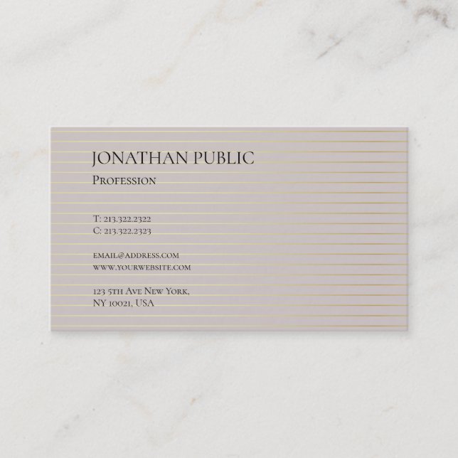 Stylish Modern Design Creative Plain Professional Business Card (Front)