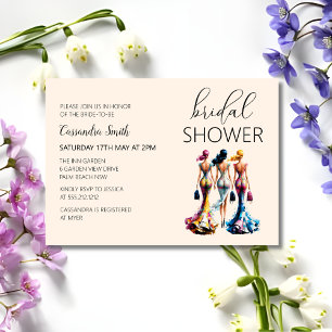 Stylish Modern Dressing Woman Bridal Shower Invitation