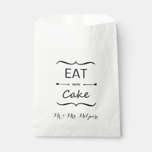 Stylish Modern Eat More Cake Wedding Thank You Favour Bag