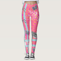 Stylish Modern Eclectic Fluo Pink Orange Blue