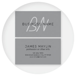 Stylish Modern Editable Name   Black & Dark Grey Business Card
