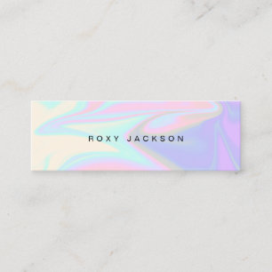 Stylish modern elegant chick holographic makeup mini business card