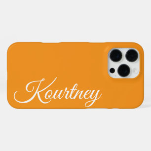 STYLISH MODERN ELEGANT CLASSIC CUSTOM NAME ORANGE iPhone 16 PRO MAX CASE