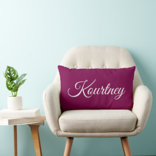 STYLISH MODERN ELEGANT CLASSIC CUSTOM WINE COLOUR LUMBAR CUSHION