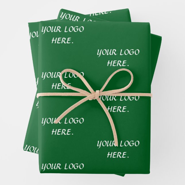 STYLISH MODERN ELEGANT CUSTOM NAME FOREST GREEN WRAPPING PAPER SHEET (In situ)