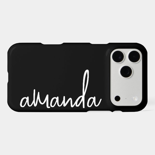 STYLISH MODERN ELEGANT CUSTOMIZED NAME BLACK WHITE (Back Horizontal)