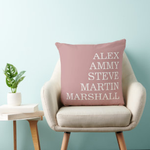  STYLISH MODERN ELEGANT CUSTOMIZED NAME DUSTY ROSE CUSHION