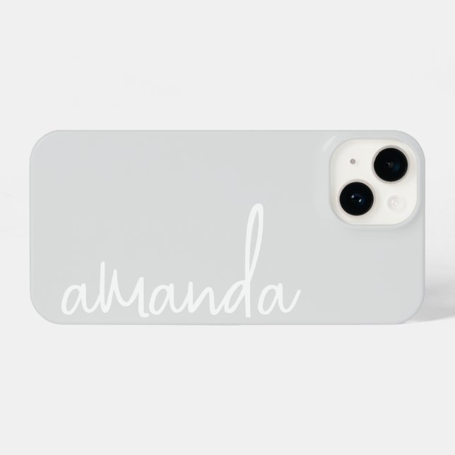 STYLISH MODERN ELEGANT CUSTOMIZED NAME LIGHT GREY iPhone CASE (Back Horizontal)
