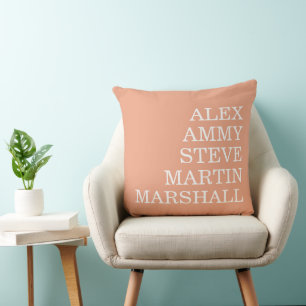  STYLISH MODERN ELEGANT CUSTOMIZED NAME PEACH CUSHION