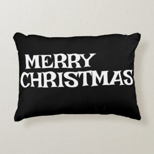 STYLISH MODERN ELEGANT MERRY CHRISTMAS BLACK COLOR DECORATIVE CUSHION