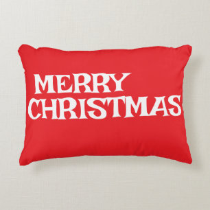 STYLISH MODERN ELEGANT MERRY CHRISTMAS RED COLOR DECORATIVE CUSHION