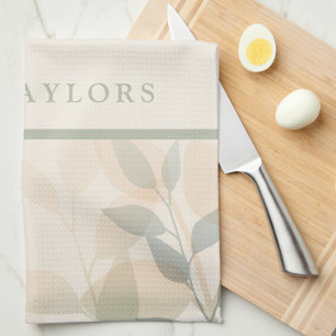 Stylish Modern Elegant Pretty Botanical Pattern Tea Towel
