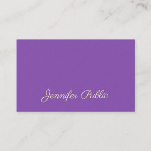 Stylish Modern Elegant Purple Hand Script Template Business Card