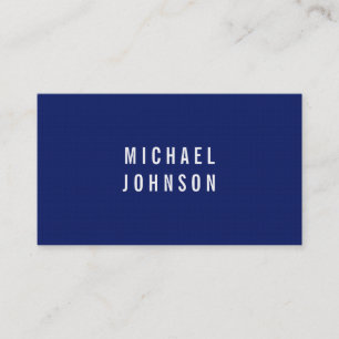 Stylish Modern Faux Linen Blue Business Card
