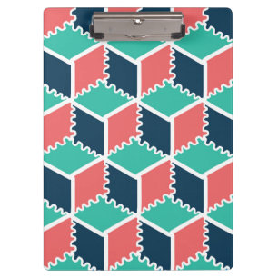 Stylish Modern Geometric Colour Cube Clipboard
