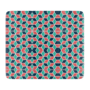 Stylish Modern Geometric Colour Cube Cutting Board