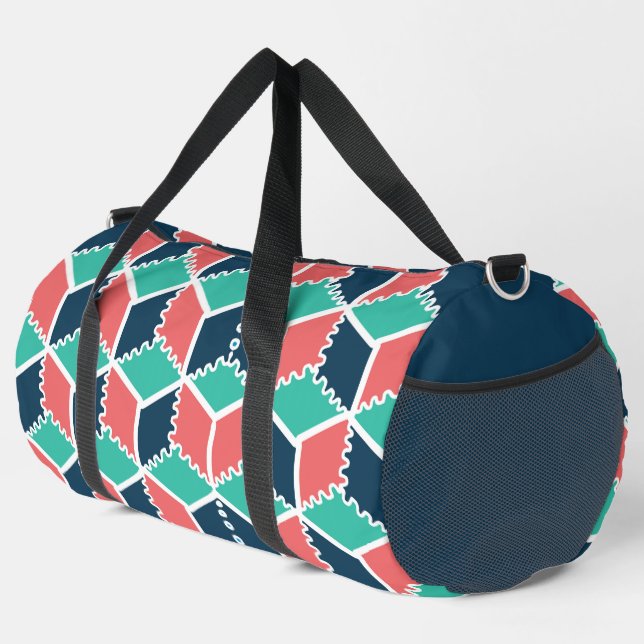 Stylish Modern Geometric Colour Cube Duffle Bag (Right Corner)