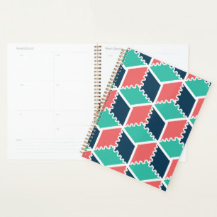 Stylish Modern Geometric Colour Cube Planner