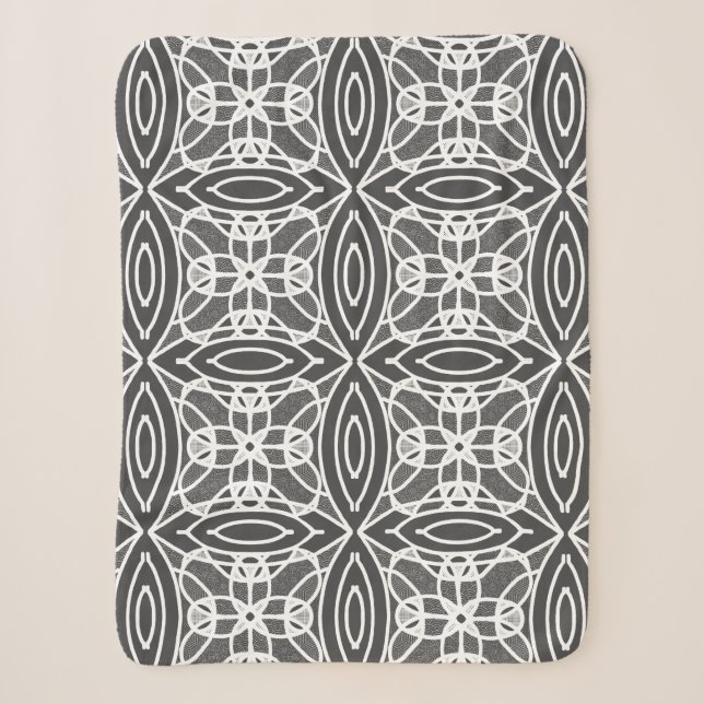 Stylish modern geometric design sherpa blanket (Front)