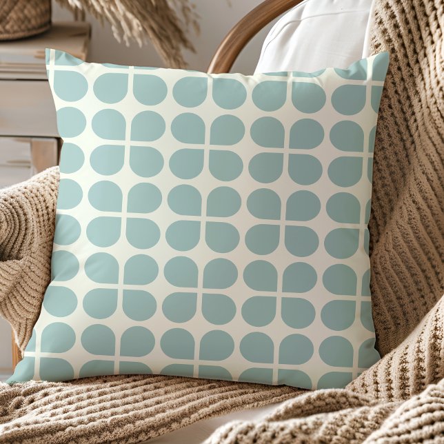 Stylish Modern Geometric Pattern in Pale Blue Grey Cushion (Creator Uploaded)