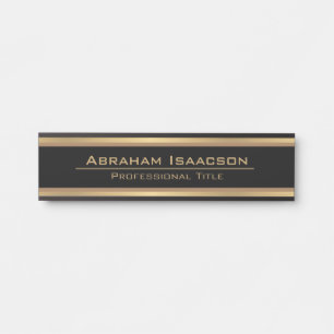 Stylish Modern Glamour Black Gold Template Door Si Sign