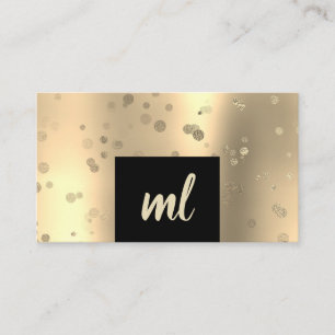 Stylish modern gold confetti dots business card