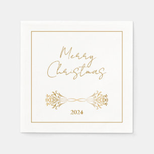 Stylish Modern Golden Original Christmas Custom Napkin