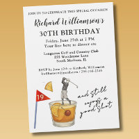 Stylish Modern Golf Humorous 30th Birthday Party