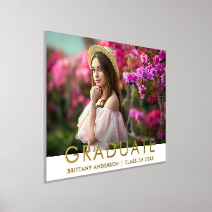 Stylish Modern Graduate Photo Gold Foil Prints