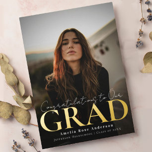 Stylish  Modern Graduation Announcement Card 