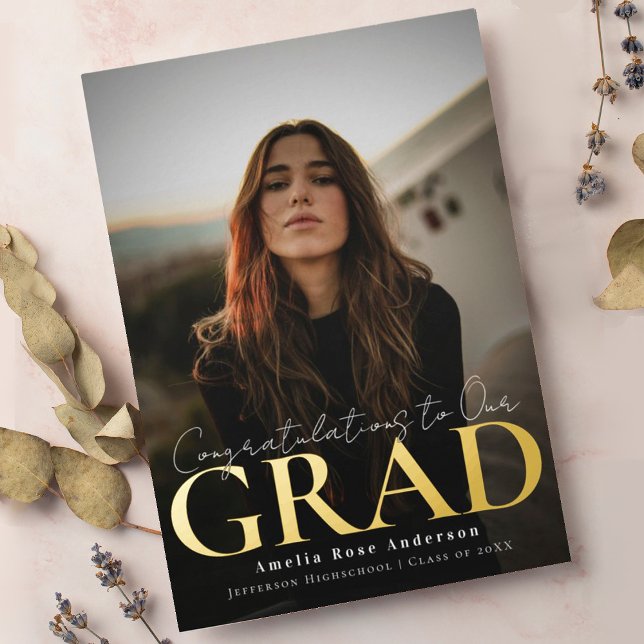 Stylish  Modern Graduation Announcement Card  (Creator Uploaded)